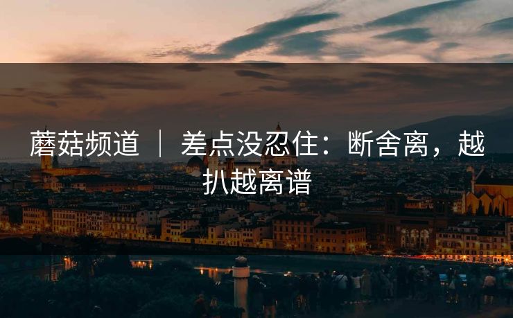 蘑菇频道 ｜ 差点没忍住：断舍离，越扒越离谱